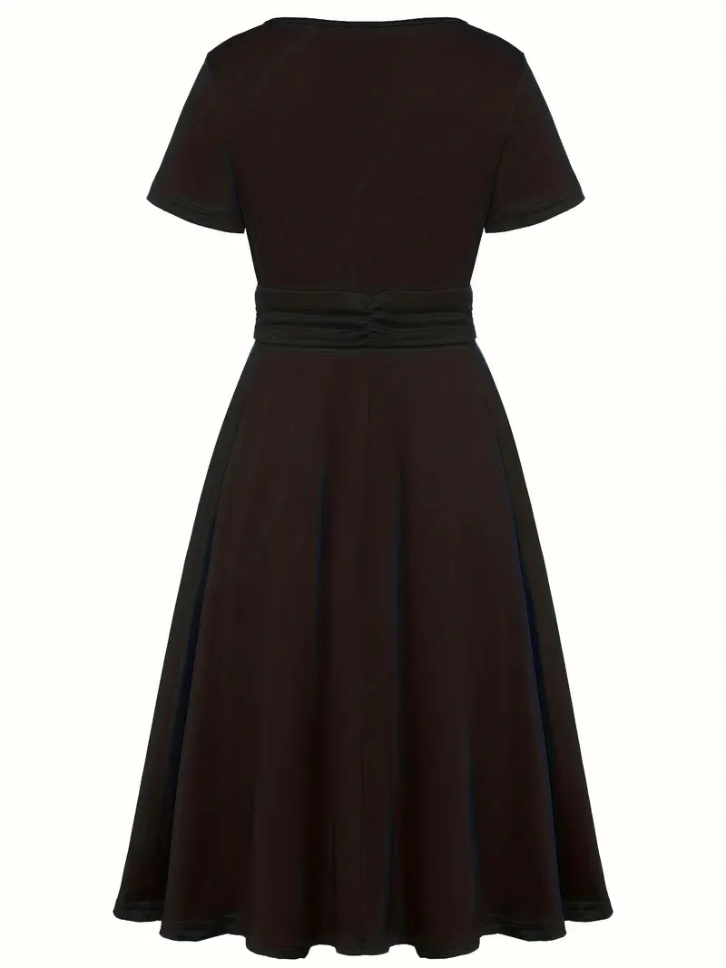 V-Neck Midi Dress – Asymmetrical Hem