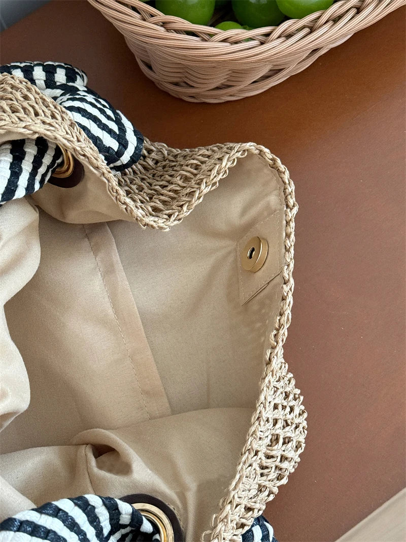 Boho Woven Carryall Tote Bag – Casual Beach & Everyday Bag