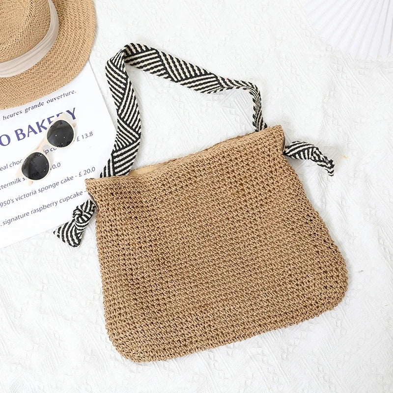Boho Woven Carryall Tote Bag – Casual Beach & Everyday Bag