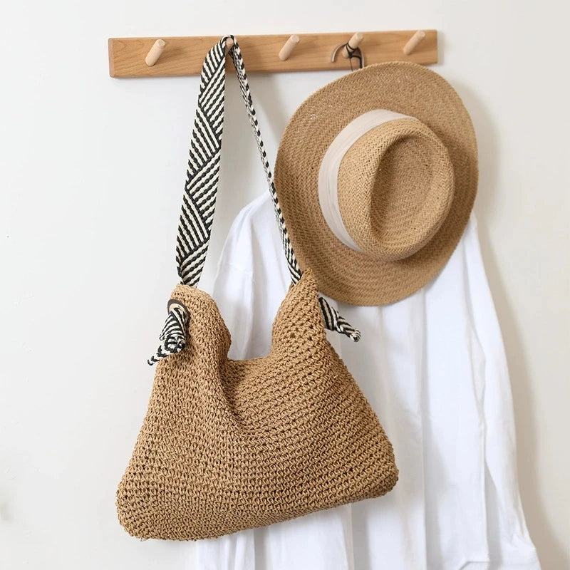 Boho Woven Carryall Tote Bag – Casual Beach & Everyday Bag