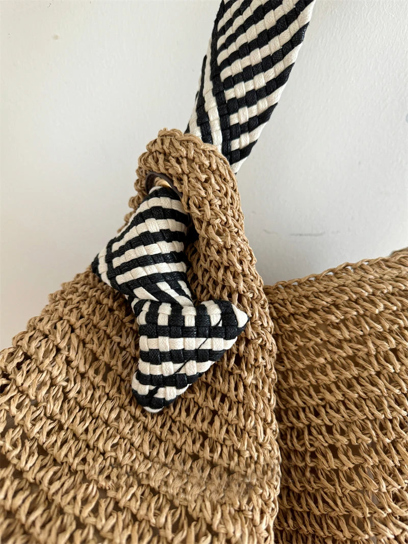 Boho Woven Carryall Tote Bag – Casual Beach & Everyday Bag