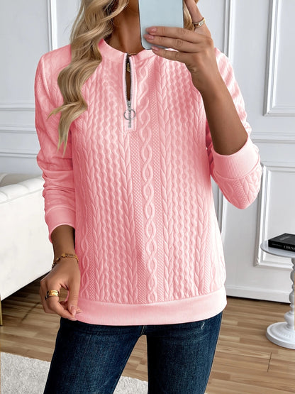 Textured Zipper Sweatshirt – Stylish & Comfy