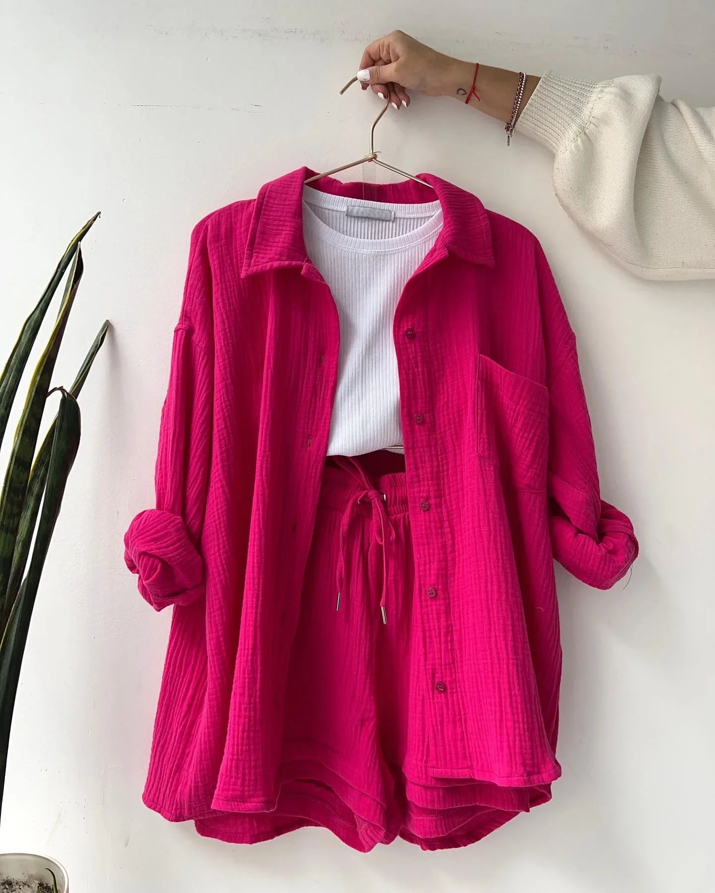 Cotton Button-Up Short Set