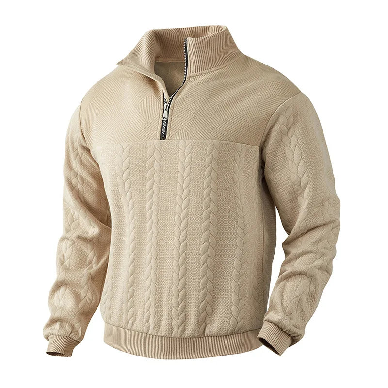 Men’s Quarter Zip Sweater – Classic Everyday Fit