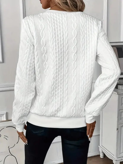 Textured Zipper Sweatshirt – Stylish & Comfy