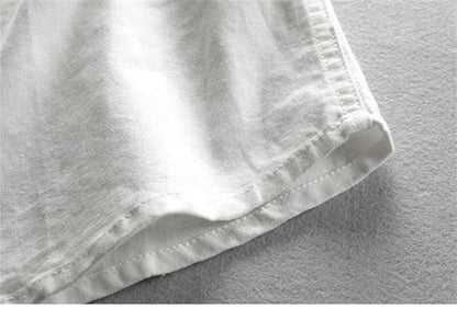 Linen Stand Collar Shirt