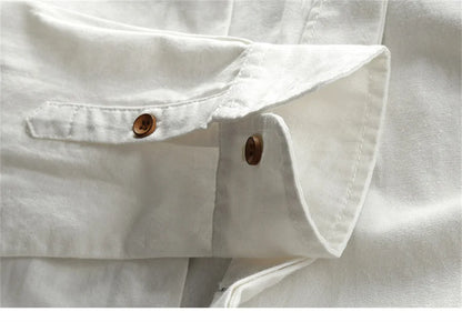 Linen Stand Collar Shirt