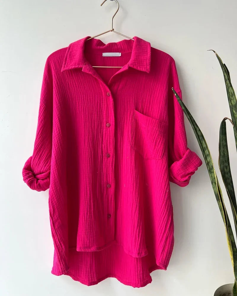 Cotton Button-Up Short Set