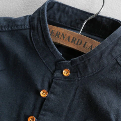Linen Stand Collar Shirt