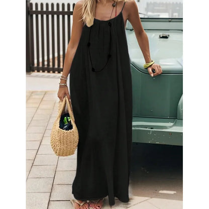 Tie-strap backless maxi dress in black – Purvelia